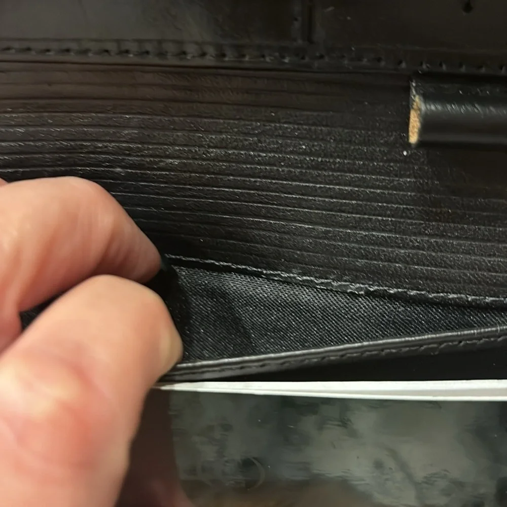 CAMELI Collection women’s genuine leather black wallet VTG check book NIB
